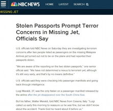 美媒 美国调查马航失联是否涉恐怖主义